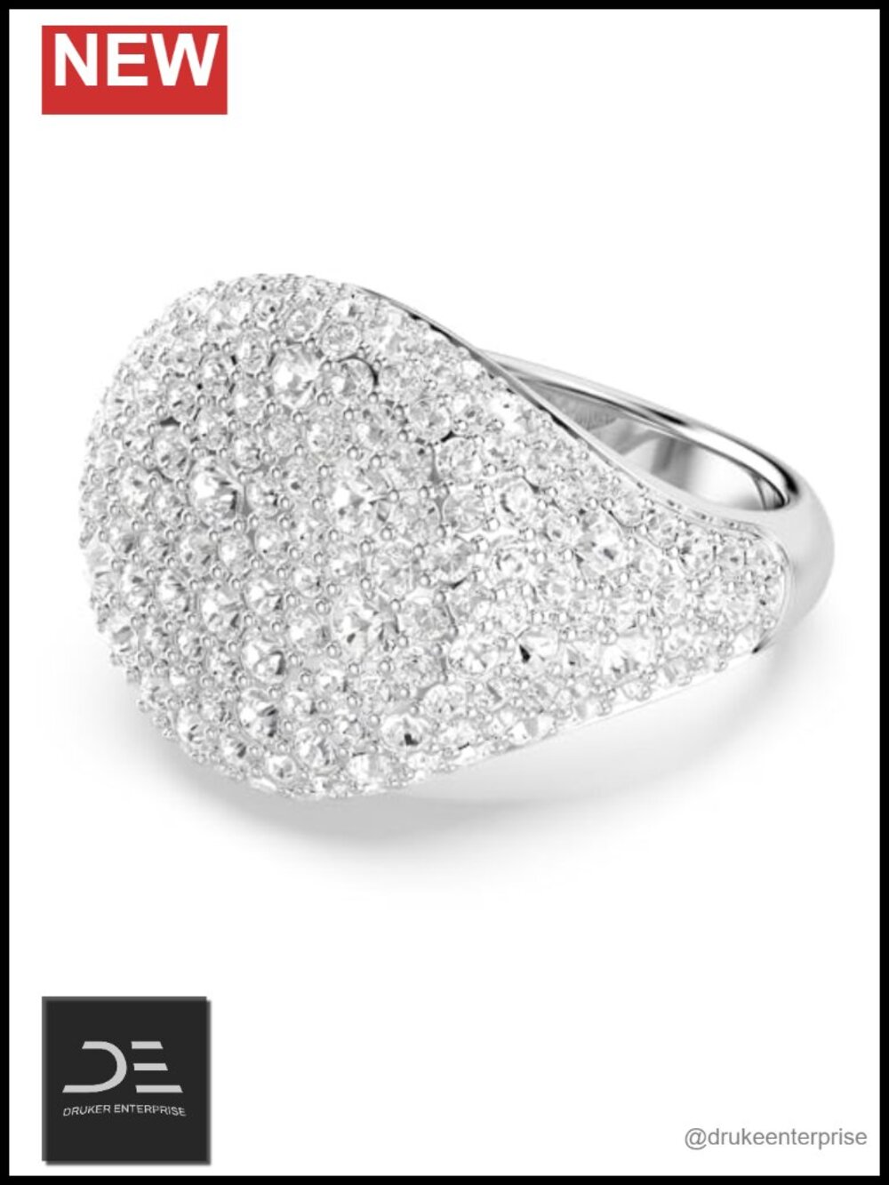 Swarovski Crystal Cocktail Ring Size 9 Dome Cluster Statement